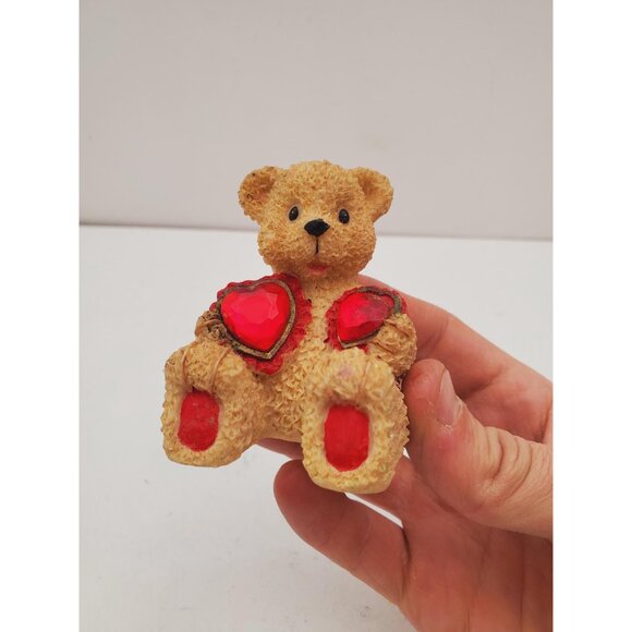 Valentine Teddy Bear Lampshade Finial Brown Resin - Picture 9 of 10